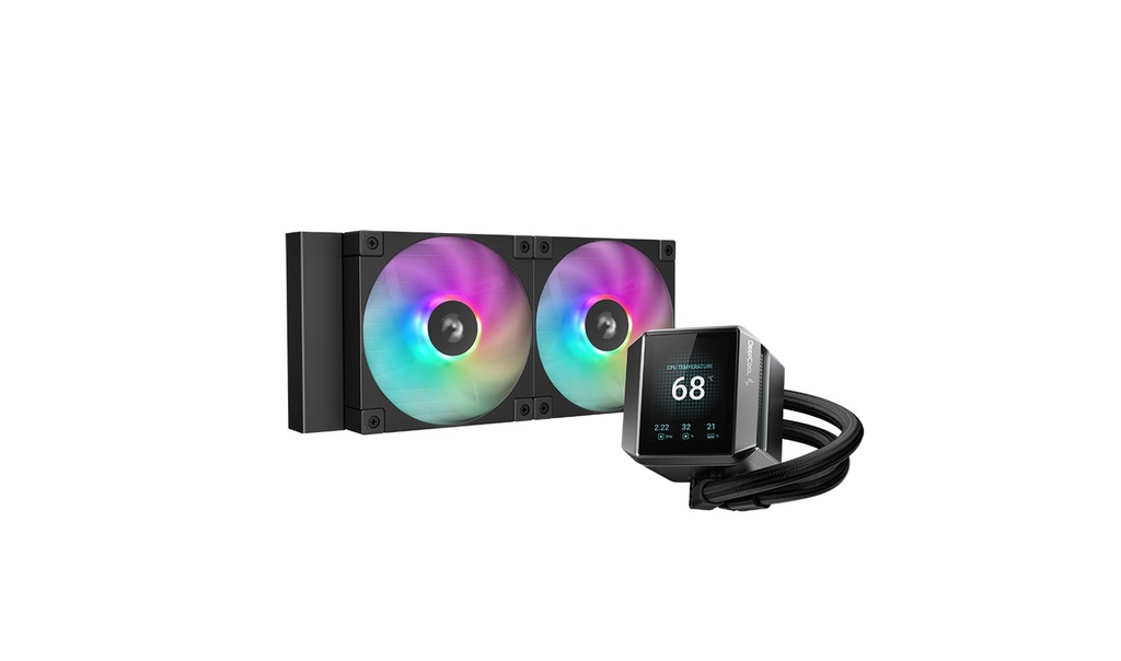 ENFRIAMIENTO DEEPCOOL MYSTIQUE 240 LX550 NEGRO ARGB AM5/LGA1700 PANTALLA LCD TFT R-LX550-BKADSNC-G-1 12M DE GARANTIA