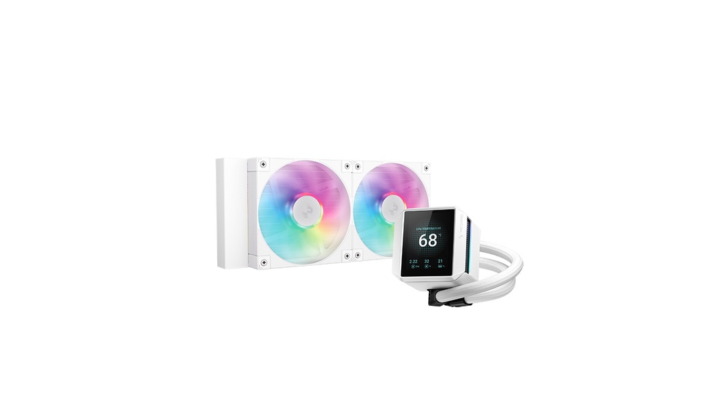 ENFRIAMIENTO DEEPCOOL MYSTIQUE 240 LX240 BLANCO ARGB AM5/LGA1700 PANTALLA LCD TFT R-LX240-WHDSNMCP-G-1 12M DE GARANTIA
