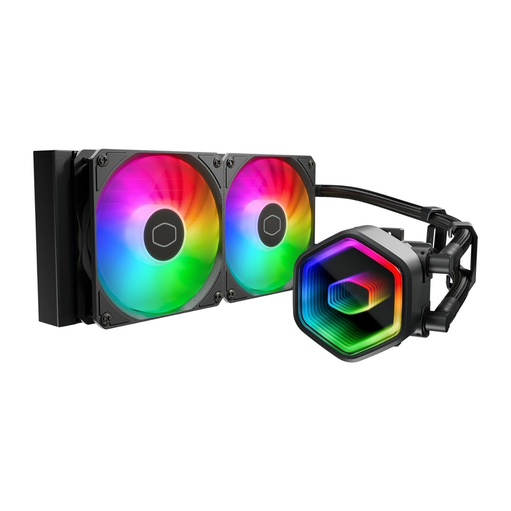 ENFRIAMIENTO COOLER MASTER MASTER LIQUID 240 CORE II ARGB NEGRO LGA 1851 AM5 MLW-D24M-A18PA-R1 11M DE GARANTIA