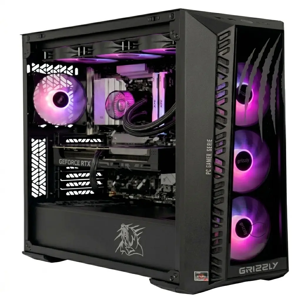 PC GAMER GRIZZLY AMD RYZEN 7 7700X 4.5GHZ RTX5060TI 32GB NV3 2TB WIFI BT PG-AMD068 12M DE GARANTIA