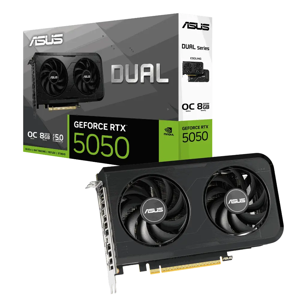 TARJETA DE VIDEO NVIDIA GEFORCE RTX5050 8GB OC GDDR6 ASUS DUAL 90YV0N72-M0AA0 12M DE GARANTIA