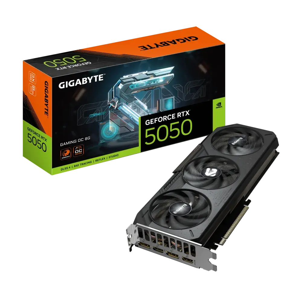 TARJETA DE VIDEO NVIDIA GEFORCE RTX5050 8GB OC GDDR6 GIGABYTE GAMING GV-N5050GAMING OC-8GD 12M DE GARANTIA