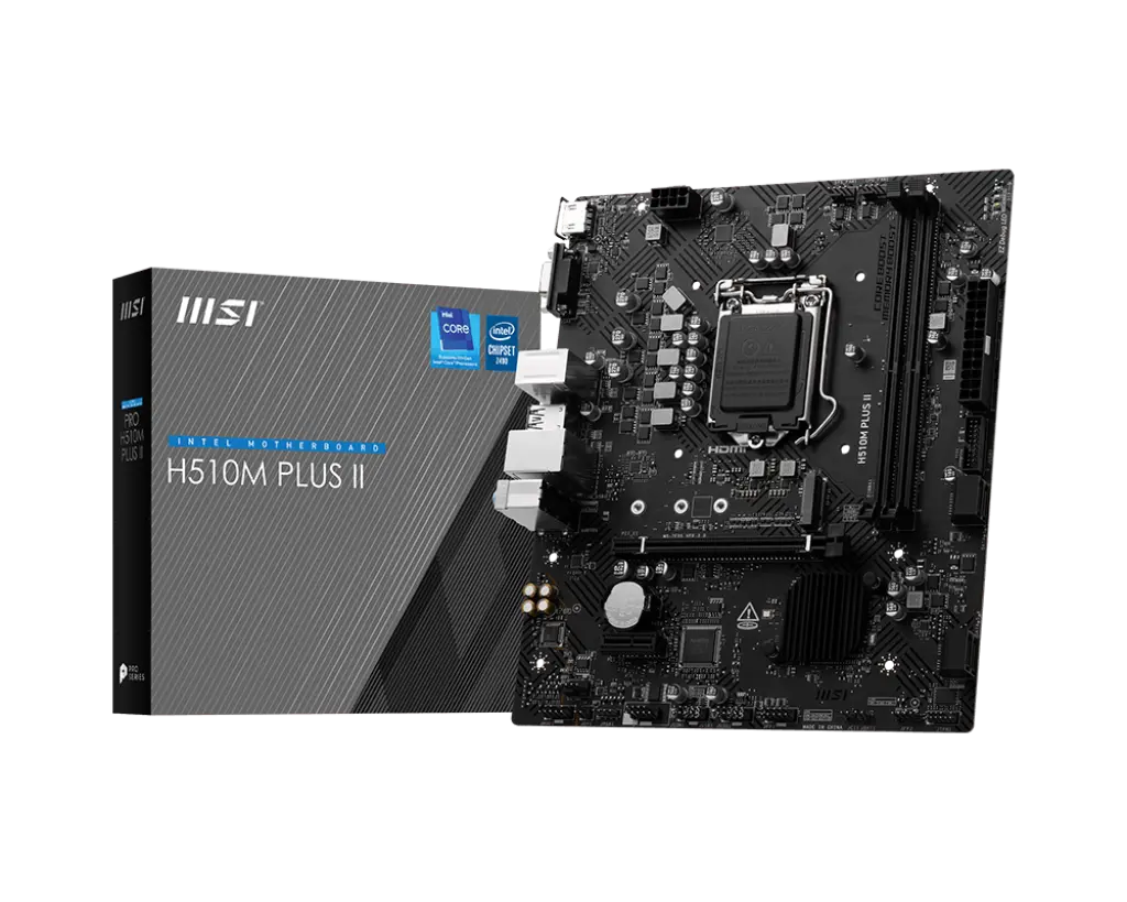 MOTHER INTEL H510M II MSI PLUS LGA1200 2XDDR4 64GB M-ATX 12M DE GARANTIA