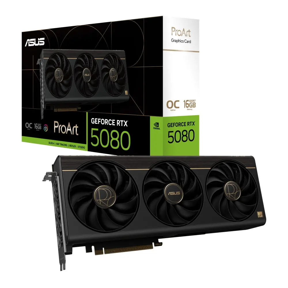 TARJETA DE VIDEO NVIDIA GEFORCE RTX5080 16GB OC GDDR7 ASUS PROART 90YV0N30-MVAA00 12M DE GARANTIA