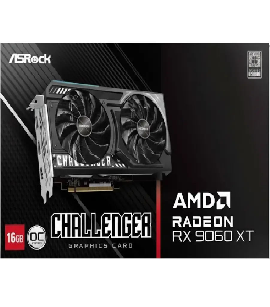 TARJETA DE VIDEO RADEON RX9060XT 16GB GDDR6 ASROCK CHALLENGER RX9060XT CL 16GO 12M DE GARANTIA