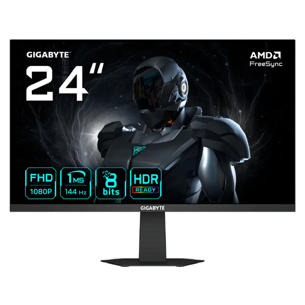 MONITOR 24 GIGABYTE GS24F14 1MS 144HZ IPS FULL HD GAMER PLANO ANTI-GLARE DP HDMI 12M DE GARANTIA