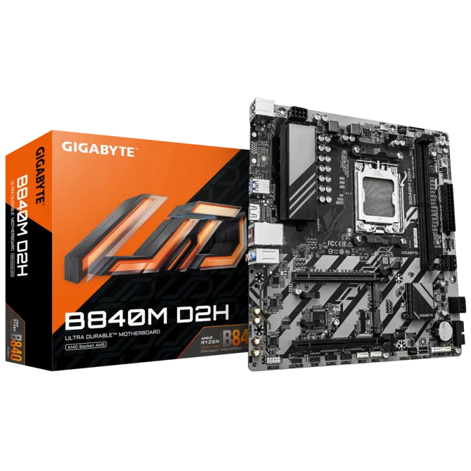 MOTHER AMD B840M D2H GIGABYTE AM5 2xDDR5 128GB ATX 12M DE GARANTIA