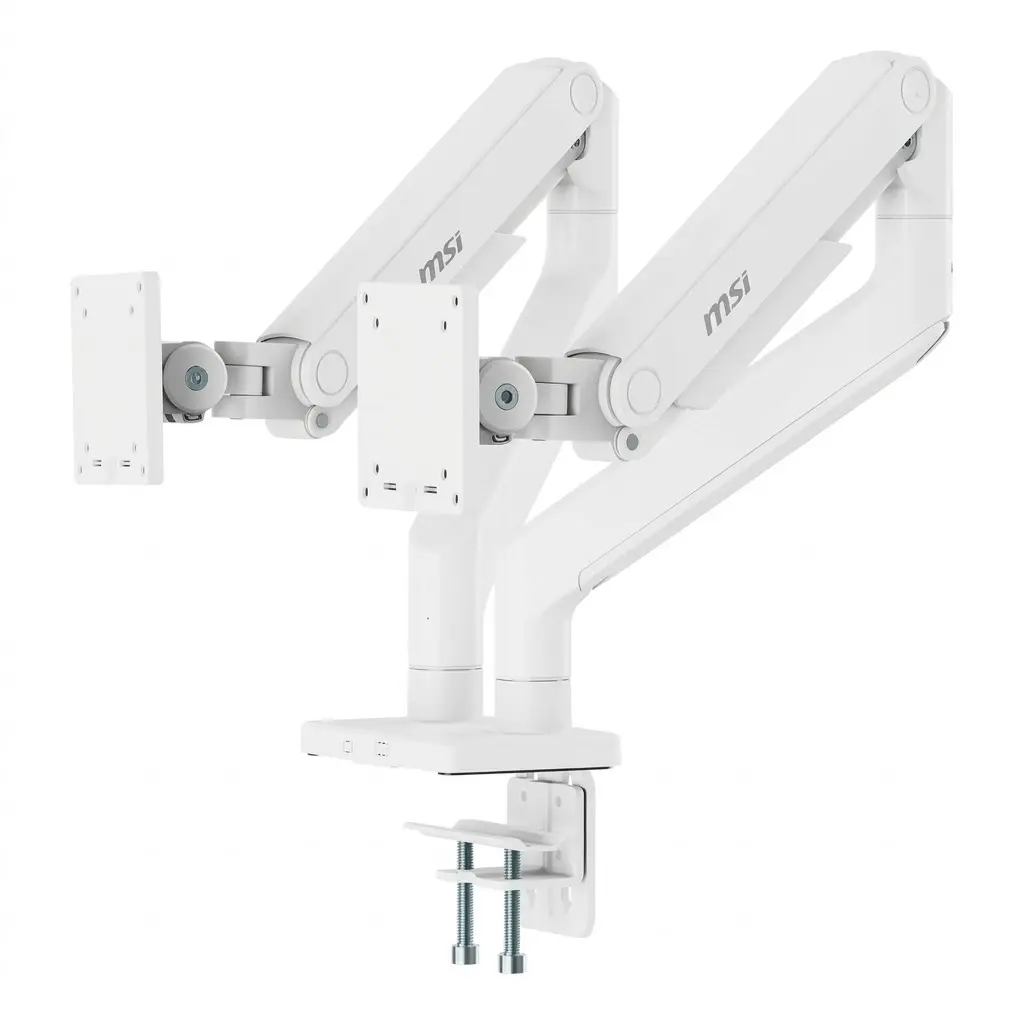 SOPORTE PARA MONITOR MSI 2MONITORES VESA 20KG HASTA 45 PULGADAS BLANCO MAG MT201DW 06M DE GARANTIA
