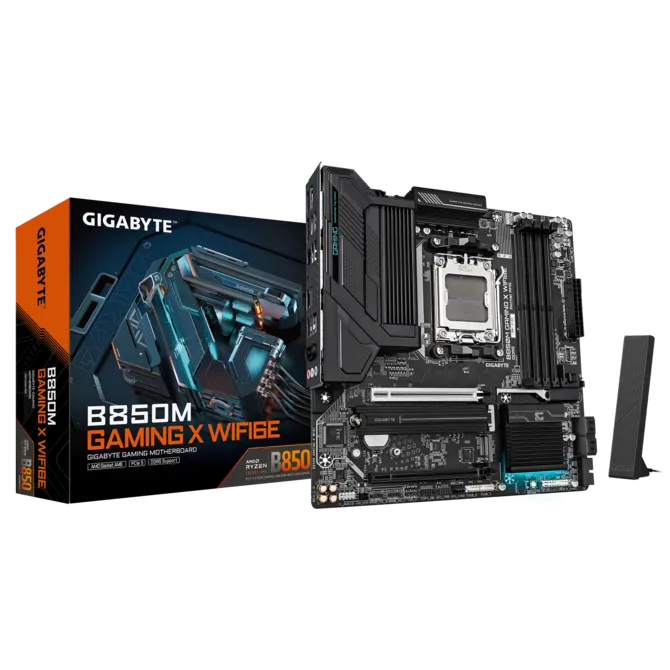 MOTHER AMD B850M GIGABYTE GAMING X WF6E AM5 4xDDR5 256GB NEGRO M-ATX 12M DE GARANTIA
