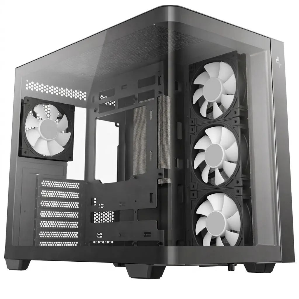GABINETE DEEPCOOL CG530U 4F NEGRO ATX S/FUENTE CRISTAL R-CG530U-BKAGA4-G 11M DE GARANTIA