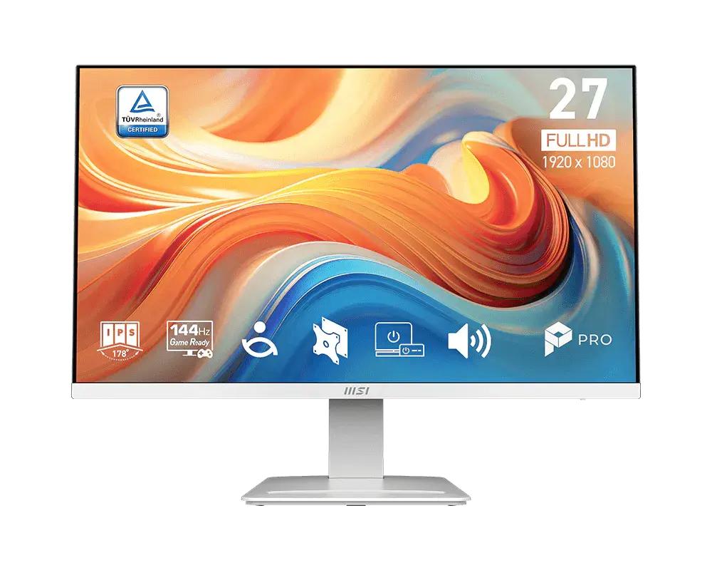 MONITOR 27 MSI PRO MP273W E14A 1MS 144HZ FULL HD IPS BLANCO BOCINAS ANTIGLARE FREESYNC 12M DE GARANTIA