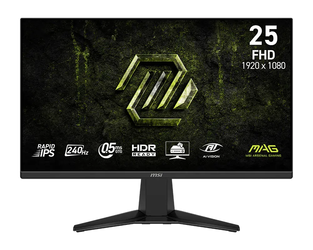 MONITOR 25 MSI MAG 255F X24 0.5MS 240HZ FULL HD IPS ANTIGLARE FREESYNC 12M DE GARANTIA