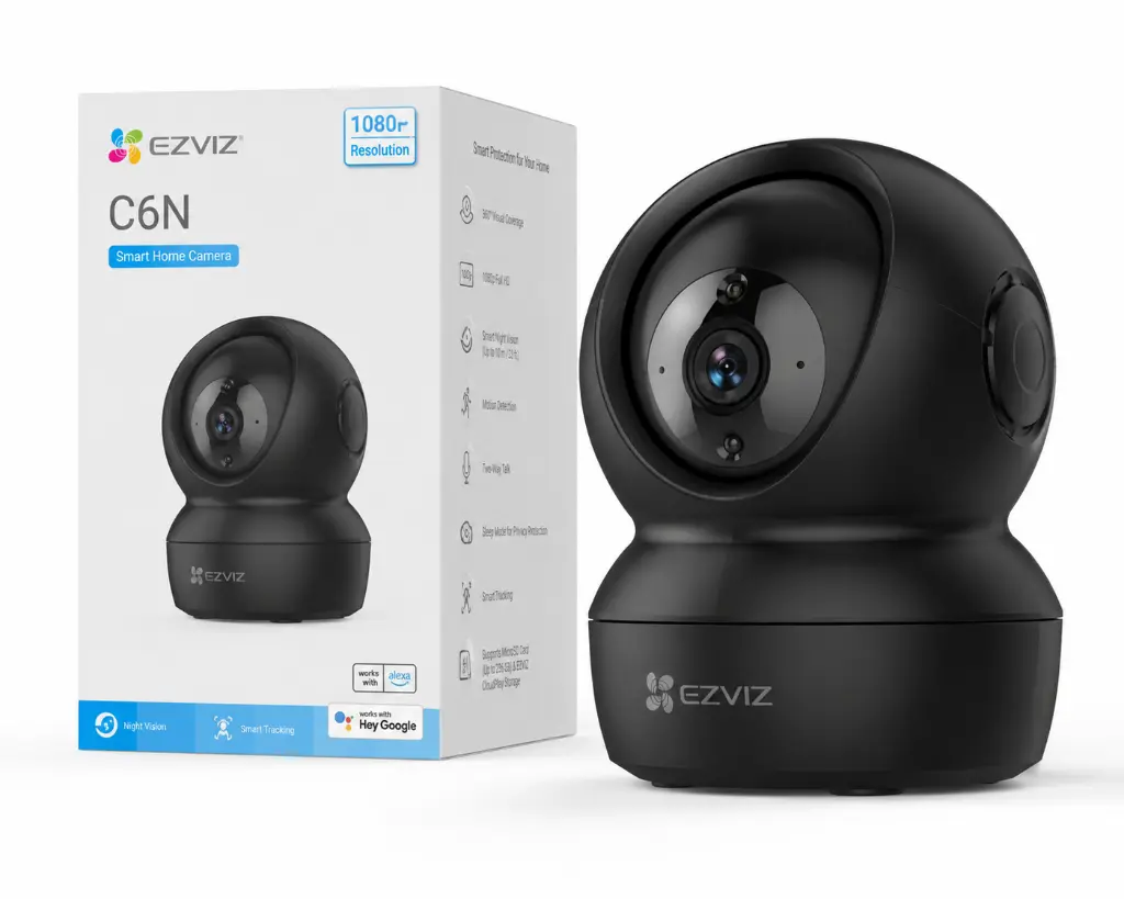 CAMARA DE SEGURIDAD EZVIZ C6N 1080P MAX-256GB MICRO SD NEGRO WIFI CS-C6N 1080P 11M DE GARANTIA