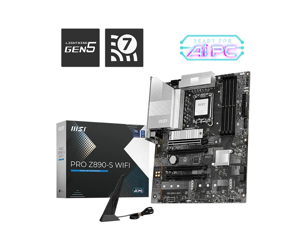 MOTHER INTEL Z890-S WIFI MSI PRO LGA1851 4XDDR5 256GB ATX PRO Z890-S WIFI 12M DE GARANTIA