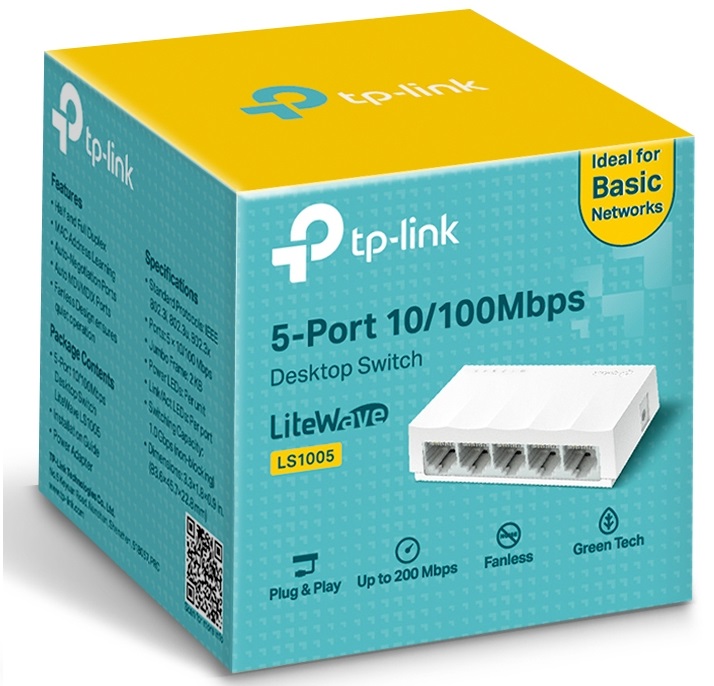 SWITCH TPLINK LS1005 5PTS 10/100MBPS LS1005(UN) 12M DE GARANTIA