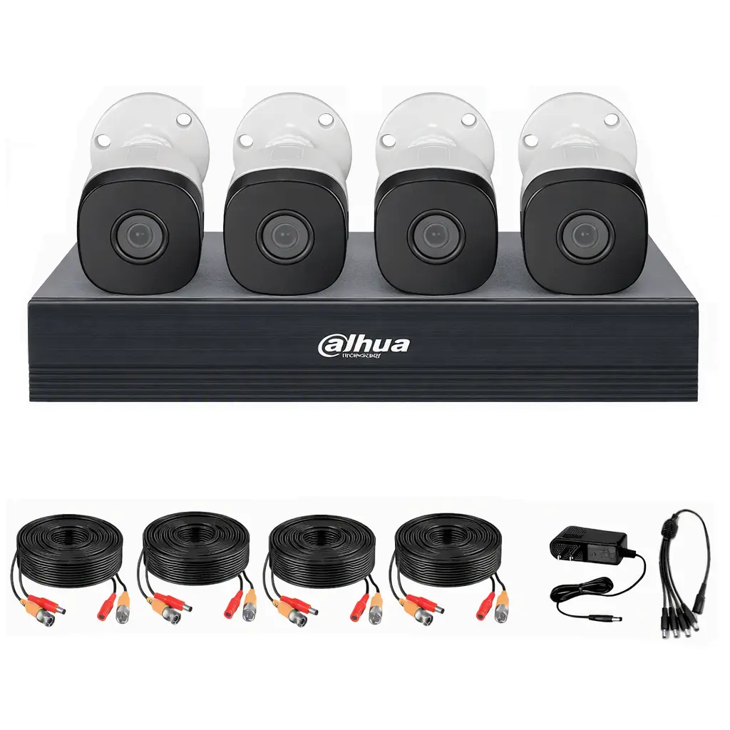KIT DVR DAHUA 4CH 4 CAMARAS 1MP 720P KITXVR1B04-I/T/4-B1A11N 12M DE GARANTIA