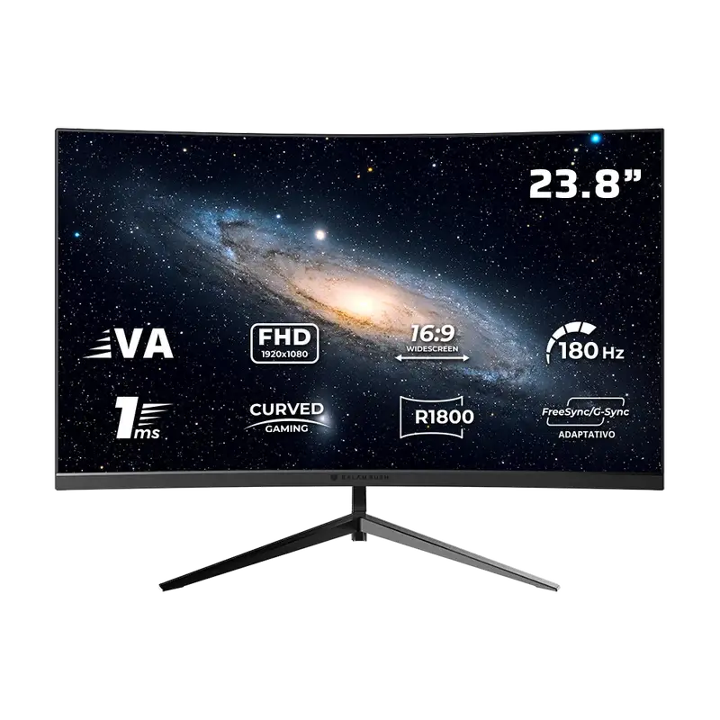 MONITOR 24 BALAM RUSH ANDROMEDA MAG24Y 1MS 180HZ FULL HD CURVO VA DP HDMI ADATIVE SYNC BR-943031 12M DE GARANTIA