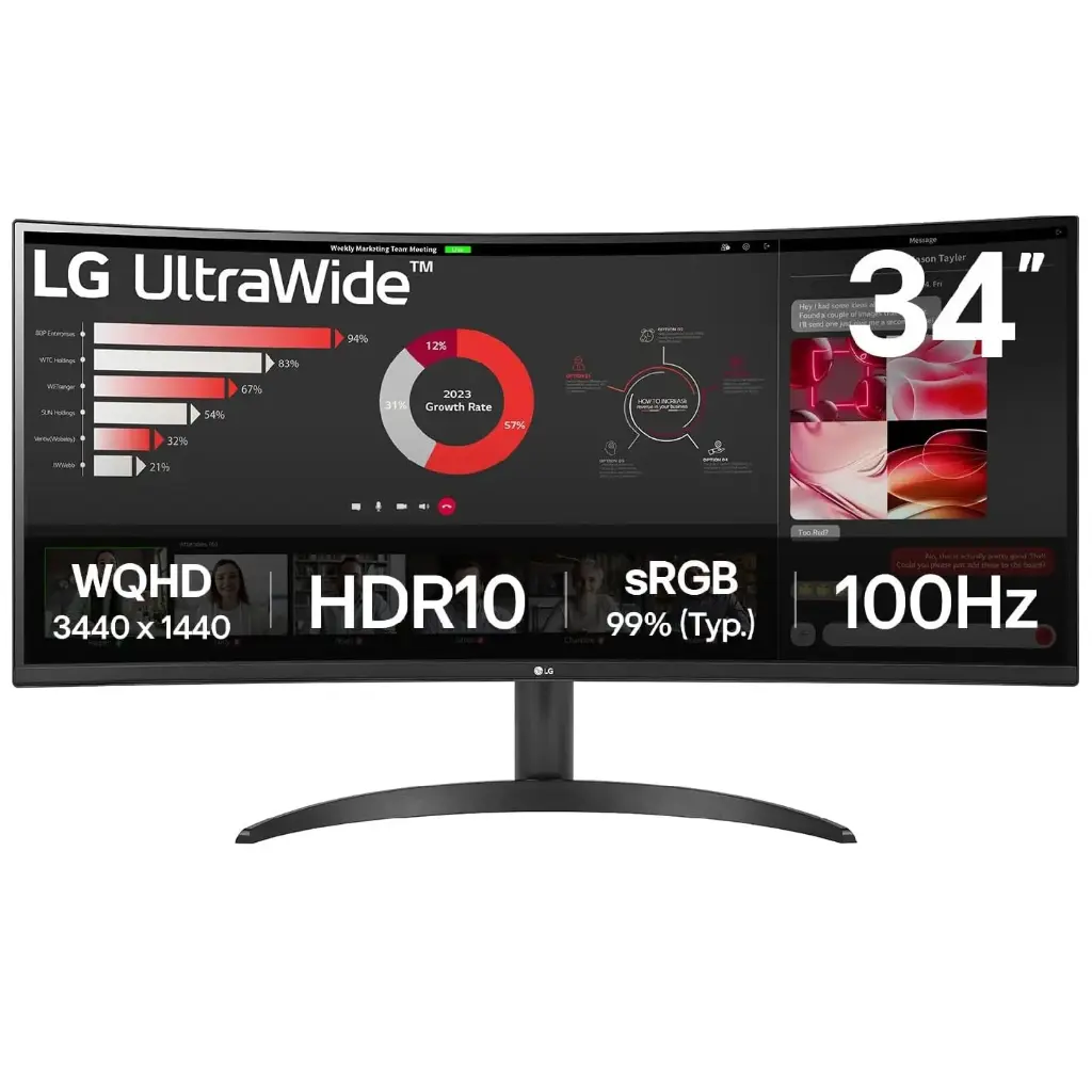 MONITOR 34 LG ULTRAWIDE 34WR50QK-B CURVO 5MS 100HZ WQHD VA GARANTIA CON FABRICANTE