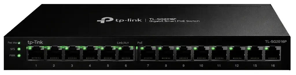 SWITCH TPLINK TL- SG2016P 16PTS GIGABIT 10/100/1000 MBPS 16GBPS SG2016P 12M DE GARANTIA