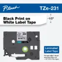 CINTA BROTHER TZE-231G NEGRO SOBRE BLANCO 12MM X8M SIN GARANTIA