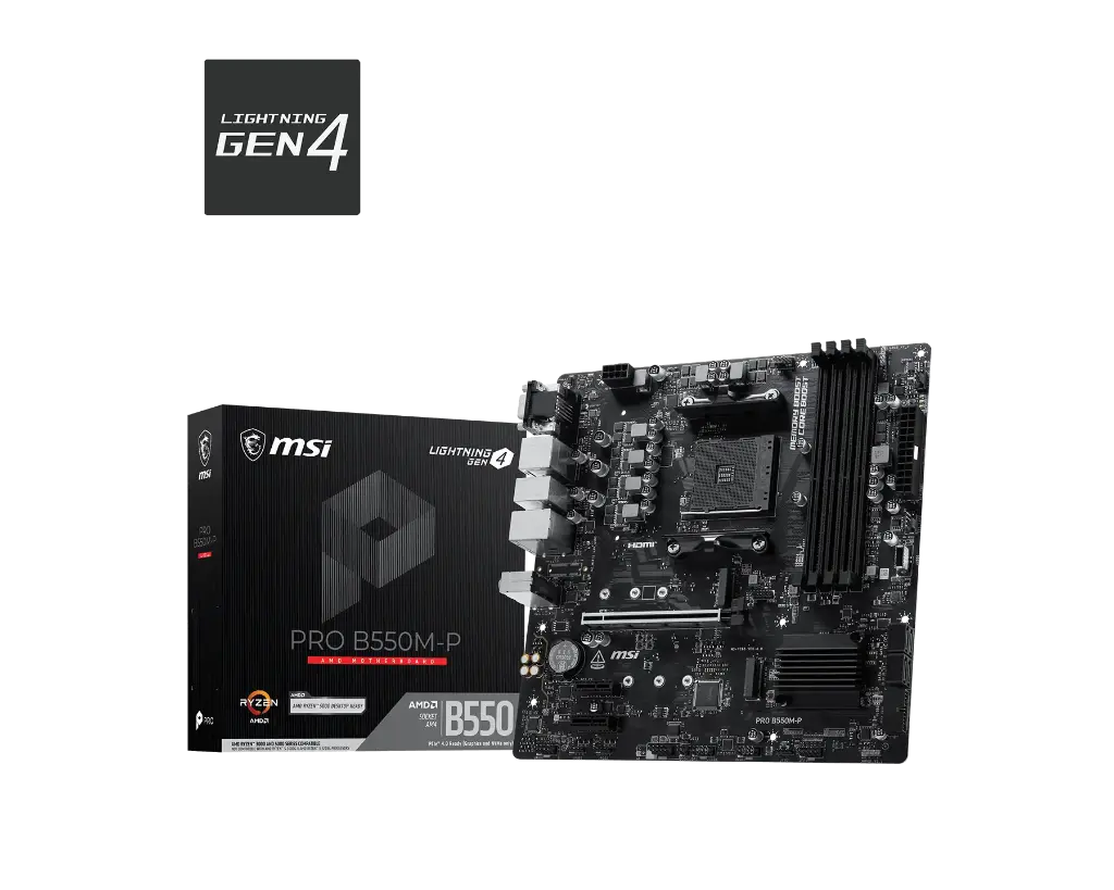 MOTHER AMD B550M-P MSI PRO AM4 4xDDR4 128GB M-ATX PRO B550M-P 12M DE GARANTIA