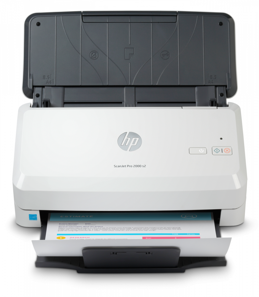 ESCANER HP SCANJET PRO 2000 S2 DUPLEX A COLOR 600x600 DPI A COLOR 25PPM A4 ADF USB BLANCO/NEGRO 6FW06A GARANTIA CON FABRICANTE