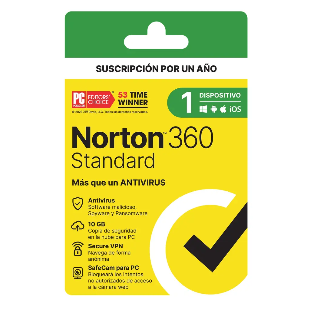 DESCONTINUADO LICENCIA ANTIVIRUS NORTON 360 STANDARD PERSONAL 1 DISPOSITIVOS TMNR-032 SIN GARANTIA