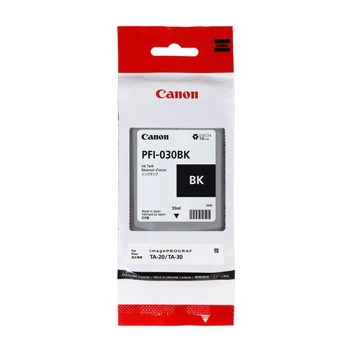 [013803313680] TINTA CANON PFI-030MBK NEGRO PLOTTER COM/TA20/TA30 3489C001AA 55ML SIN GARANTIA