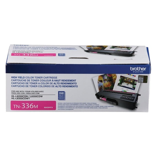 [012502638001] TONER BROTHER TN336M MAGENTA 3500 PAGINAS MFC-L8600CDW/L8850CDW HL-L8250CDN/L8350CDW/L8350CDWT GARANTIA CON FABRICANTE
