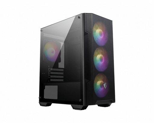 [824142280386] GABINETE MSI M100A C/VEN RGB MICRO-ATX/MINI-ITX NEGRO USB 2.0 S/FUENTE MAG FORGE M100A 11M DE GARANTIA