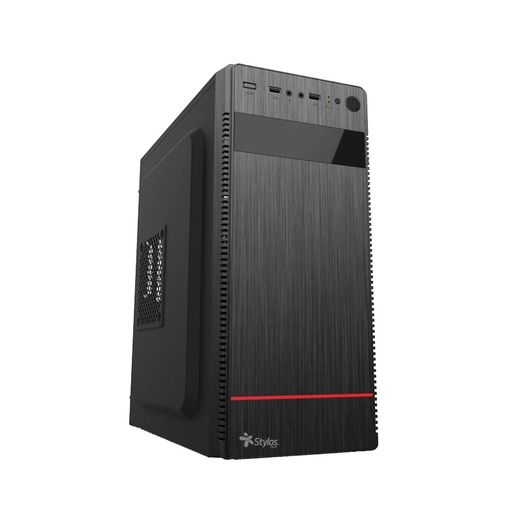 [7503028126392] GABINETE STYLOS CUBO C/FUENTE 500W METAL NEGRO STPGAC4B 6M DE GARANTIA