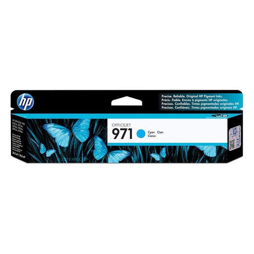 [0887111103178] CARTUCHO HP 971 CIAN ORIGINAL 2500 PAGINAS CN622AM PARA X4151 X551 X476 X576 SIN GARANTIA