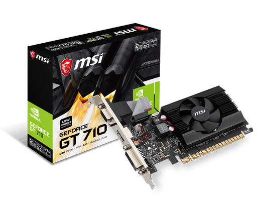 [824142126905] TARJETA DE VIDEO NVIDIA GEFORCE GT710 2GB GDDR3 MSI GT 710 2GD3 LP 12M DE GARANTIA