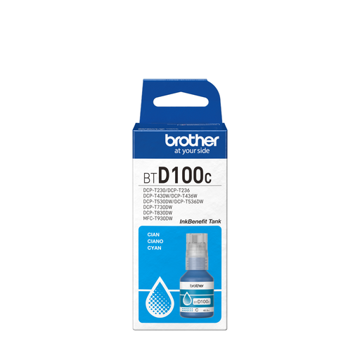 [012502676768] TINTA BROTHER BTD100C CIAN COM/T930DW/T830DW/T730DW/T530DW/T430W/T230 SIN GARANTIA