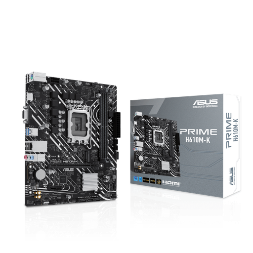 [197105336322] MOTHER INTEL H610M-K ASUS PRIME LGA1700 2xDDR5 96GB M-ATX 90MB1GA0-M0EAY0 12M DE GARANTIA