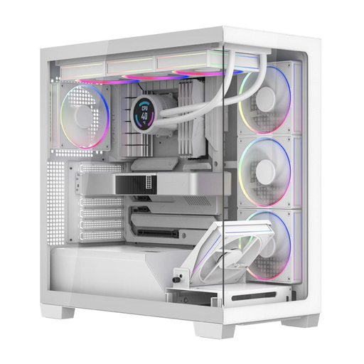 [7506215941488] GABINETE BALAM RUSH TANK POLAR 7900 BLANCO ATX 5VENT ARGB USB-C CRISTAL S/FUENTE BR-941488 11M DE GARANTIA