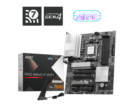[824142392973] MOTHER AMD B840-P WIFI MSI PRO AM5 4xDDR5 256GB ATX 12M DE GARANTIA
