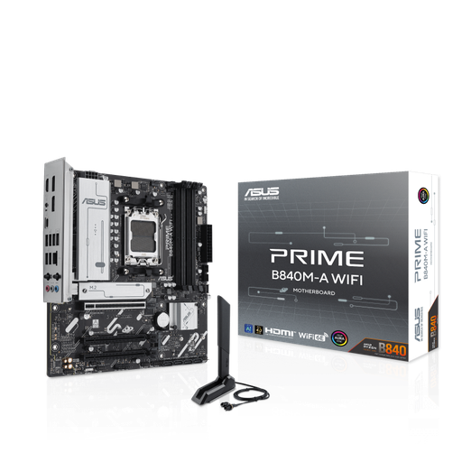 [197105797147] MOTHER AMD B840M-A WIFI ASUS PRIME AM5 4xDDR5 256GB M-ATX 90MB1J20-M0EAY0 12M DE GARANTIA
