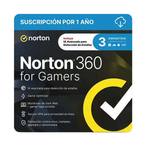 [37648698450] LICENCIA ANTIVIRUS NORTON 360 FOR GAMERS PERSONAL 3 DISPOSITIVOS 21436975  SIN GARANTIA