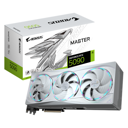 [889523048597] TARJETA DE VIDEO NVIDIA GEFORCE RTX5090 32GB GDDR7 GIGABYTE AORUS BLANCA GV-N5090AORUSM ICE-32GD 12M DE GARANTIA