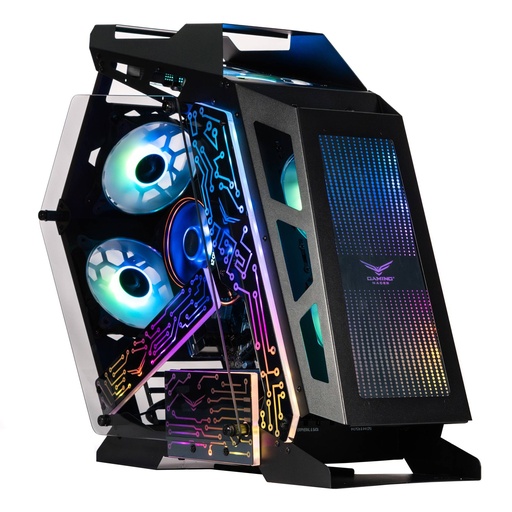 [7502262801188] GABINETE NACEB OLYMPIAN GAMER M-ATX 3VENT ARGB S/FUENTE CRISTAL NEGRO NA-0641 11M DE GARANTIA