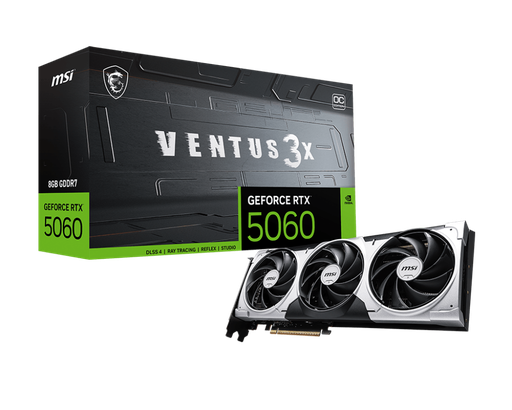 [824142423776] TARJETA DE VIDEO NVIDIA GEFORCE RTX5060  8GB OC GDDR7 MSI VENTUS RTX 5060 8G VENTUS 3X OC 12M DE GARANTIA