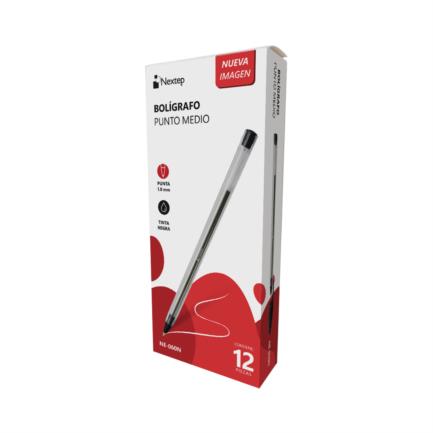 [7501811273988] BOLIGRAFO NEXTEP NE-060N NEGRO PUNTO MEDIO C/12PZS SIN GARANTIA