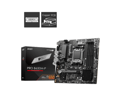 [824142324837] MOTHER AMD B650M-P AM5 MSI PRO 4xDDR5 256GB M-ATX 12M DE GARANTIA
