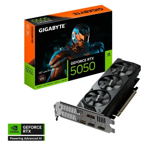 [889523052693] TARJETA DE VIDEO NVIDIA GEFORCE RTX5050 8GB OC GDDR6 GIGABYTE LOW PROFILE GV-N5050OC-8GL 12M DE GARANTIA