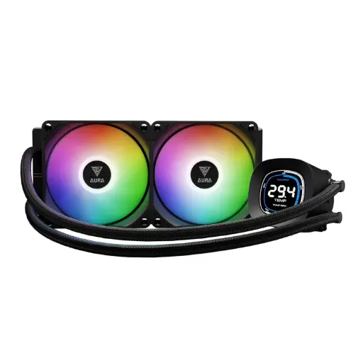 [848475011592] ENFRIAMIENTO GAMDIAS AURA GL240 DIGITAL ARGB NEGRO 240MM AM5/LGA1851 AU-GL240 DIGITAL 11M DE GARANTIA