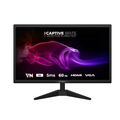 [7506215939409] MONITOR 20 ACTECK CAPTIVE BRITE CB195 5MS 60HZ HD TN AC-939409 12M DE GARANTIA