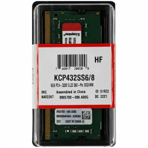 [740617311402] RAM KINGSTON KCP DDR4 LAP 8GB 3200 KCP432SS6/8 12M DE GARANTIA