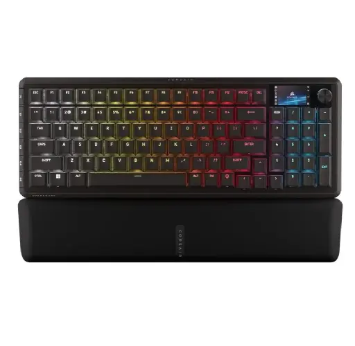 [840440492368] TECLADO CORSAIR VANGUARD 96 MLX PLASMA MECANICO RGB REPOSA MANOS MAGNETICO ALAMBRICO PANTALLA LCD CH-91E901E-NA 12M DE GARANTIA