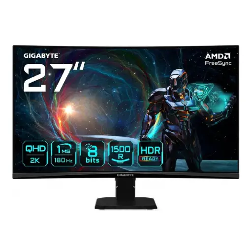 [889523044544] MONITOR 27 GIGABYTE GS27QCA 1MS 180HZ QHD GAMER VA CURVO ANTI-GLARE DP HDMI 12M DE GARANTIA